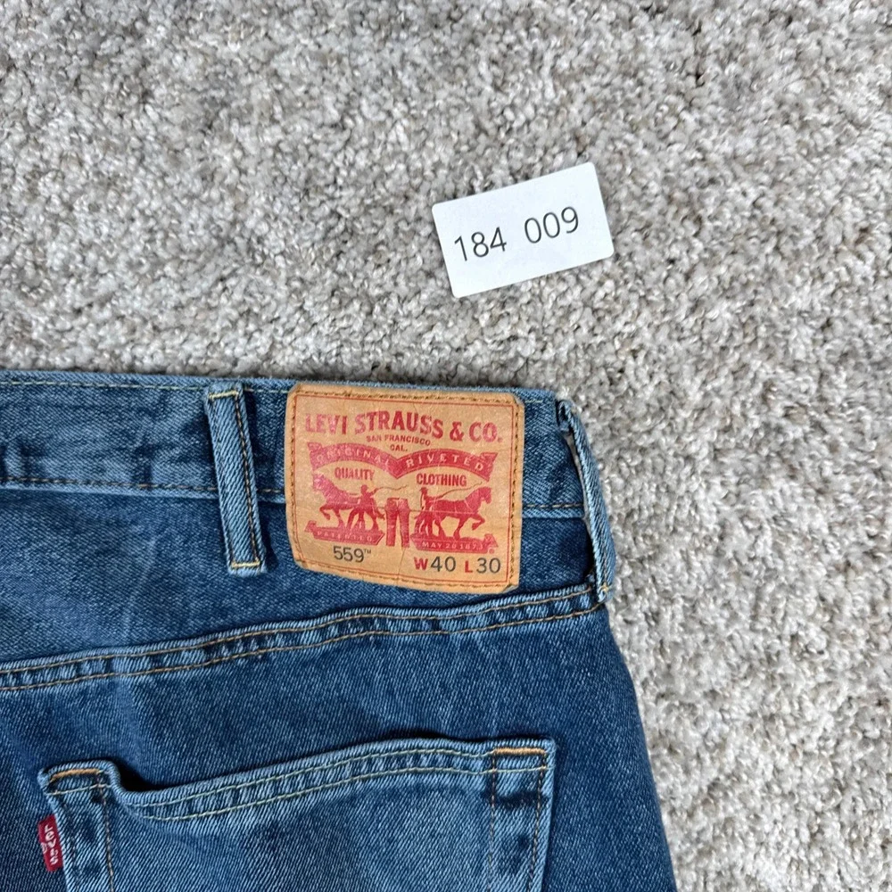 Levis 559 Jeans Mens‎ 40x30 Blue Relaxed Straight Cotton Classic Denim